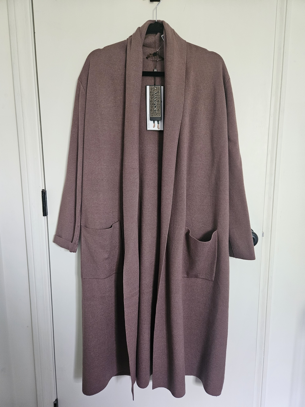 MaxSport Open-Front Duster Long Coatigan Cardigan in Mocha